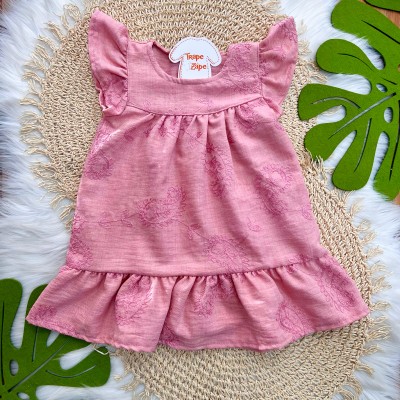 Vestido com Flores Bordadas - Rose
